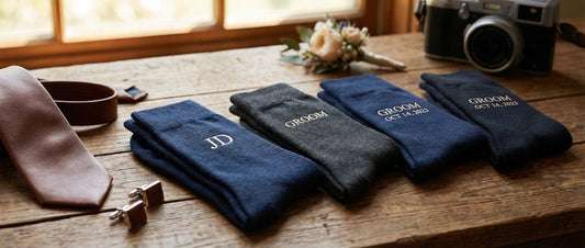 DeadSoxy groomsmen matching socks for wedding day