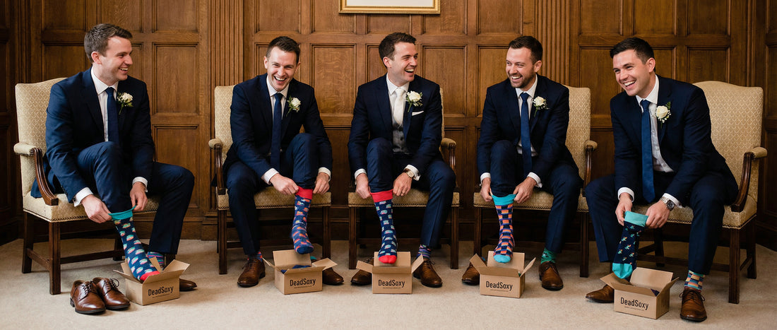 DeadSoxy wedding party coordinated sock styling