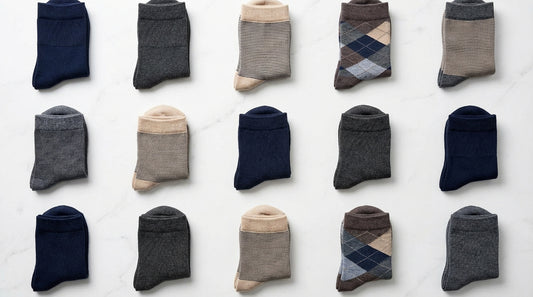 Several compression sock brands arranged in a comparison grid showing different styles and compression levels