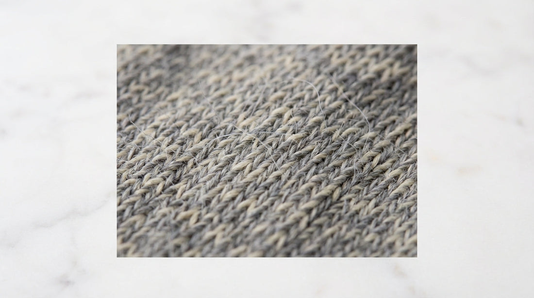 Close-up of nylon-blend sock fabric showing interlocked fiber structure