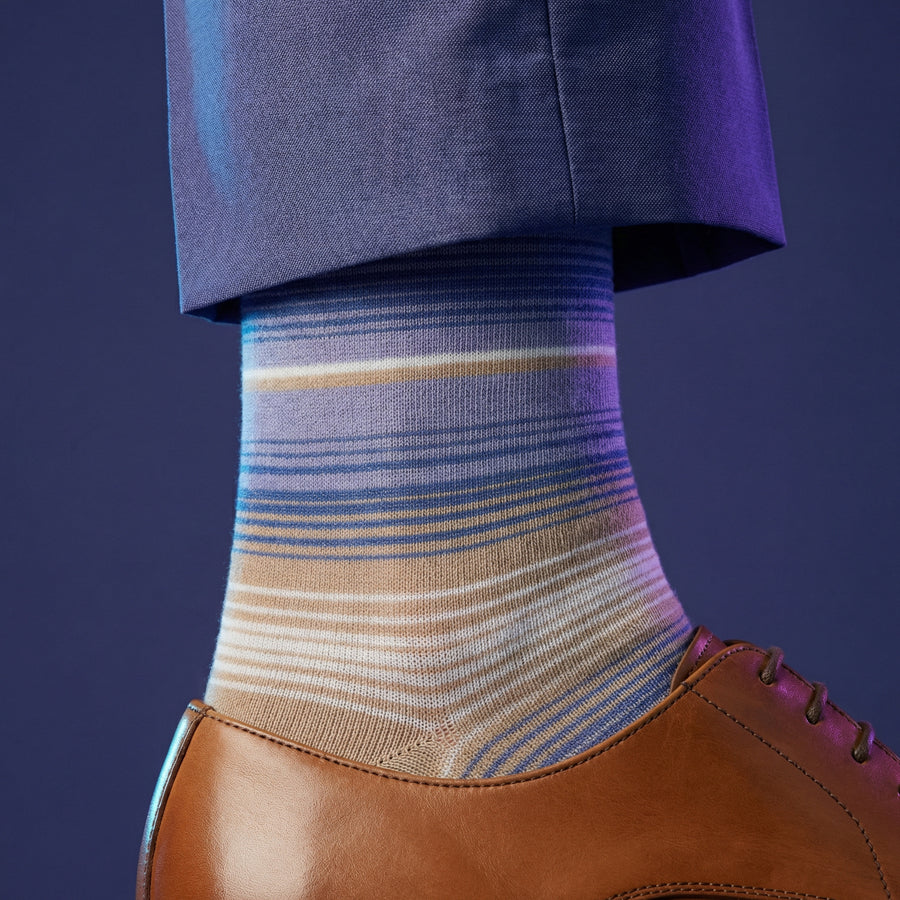 Allen dress socks detail shot with colored gel lighting
