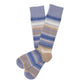 Allen dress socks flat lay showing complete multi-stripe pattern