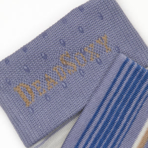 Close-up of Allen dress sock welt detail showing lavender ribbed cuff