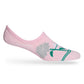 The Weitz Effect pink flower no show collab socks product shot on mannequin