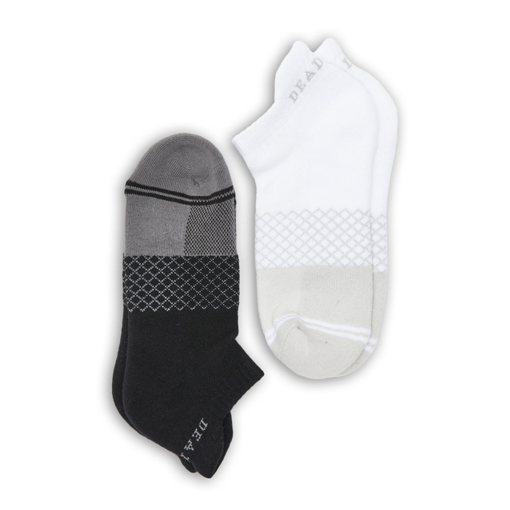2 pack ankle socks black and white
