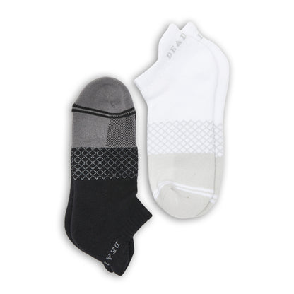 2 pack ankle socks black and white