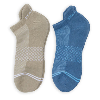 Ankle sock 2-pack tan and blue
