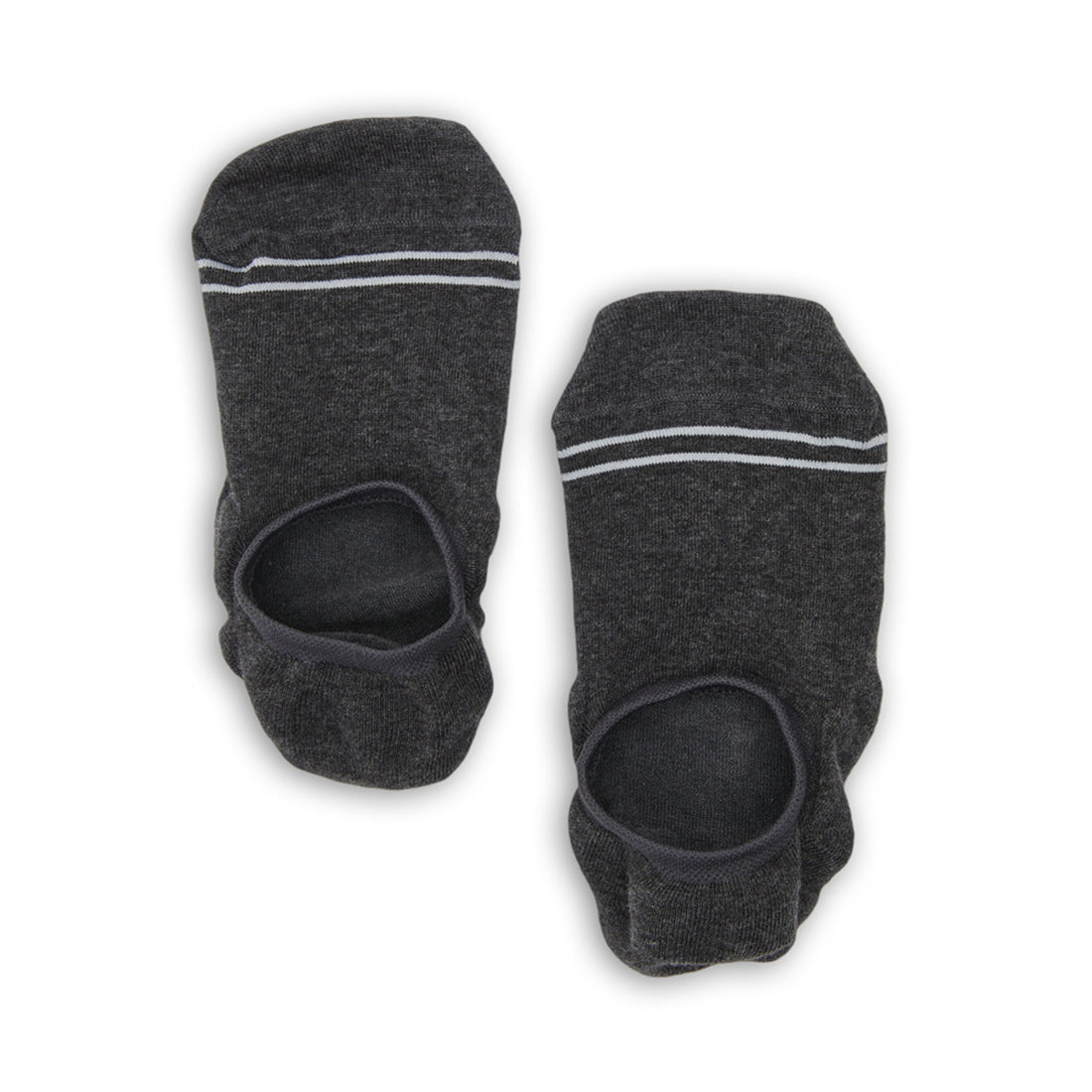 charcoal no show socks by deadsoxy laid out flat