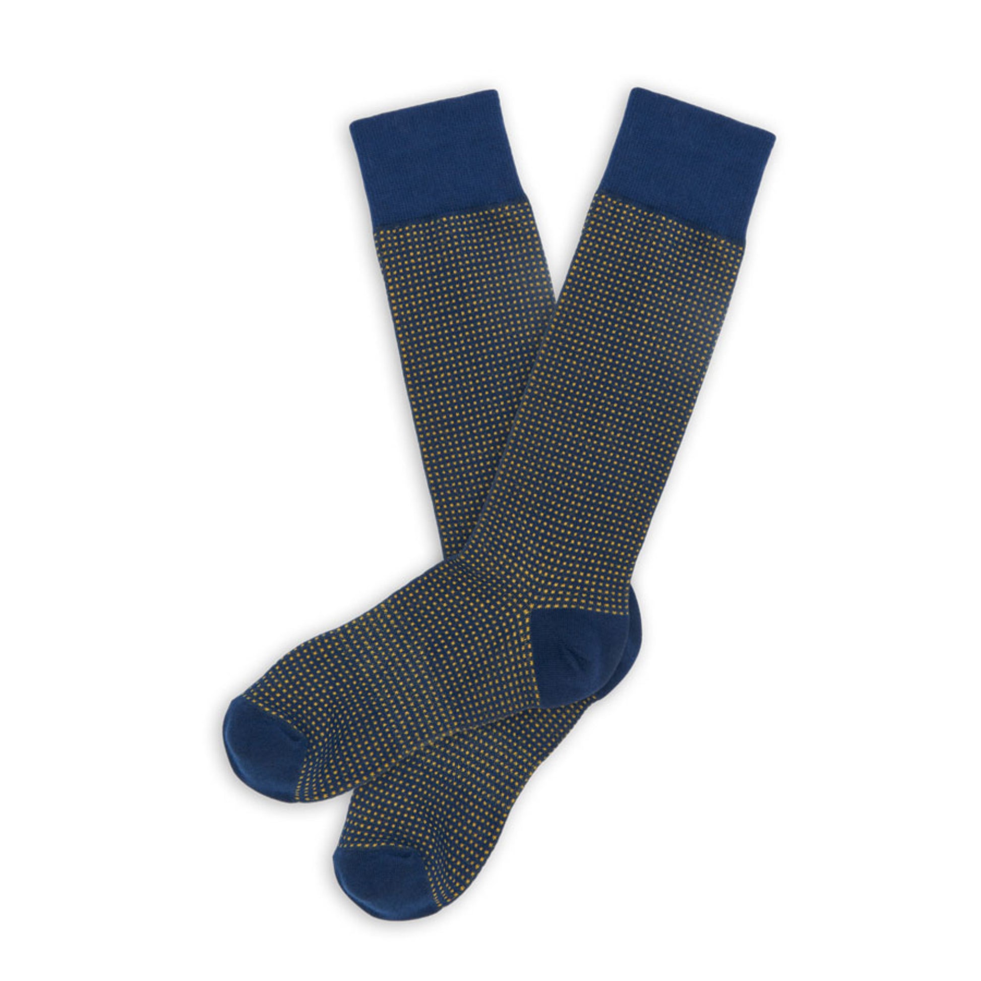 Wear DeadSoxy Navy / Gold Birdseye Dress Socks