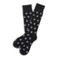 Black Sip Dots Dress Sock with 'Sip' dot pattern and TrueStay‚Ñ¢ technology laid out flat.