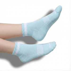 Blue/White Quarter Crew Women's Socks