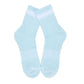 Blue & white quarter crew socks laid flat showing full design