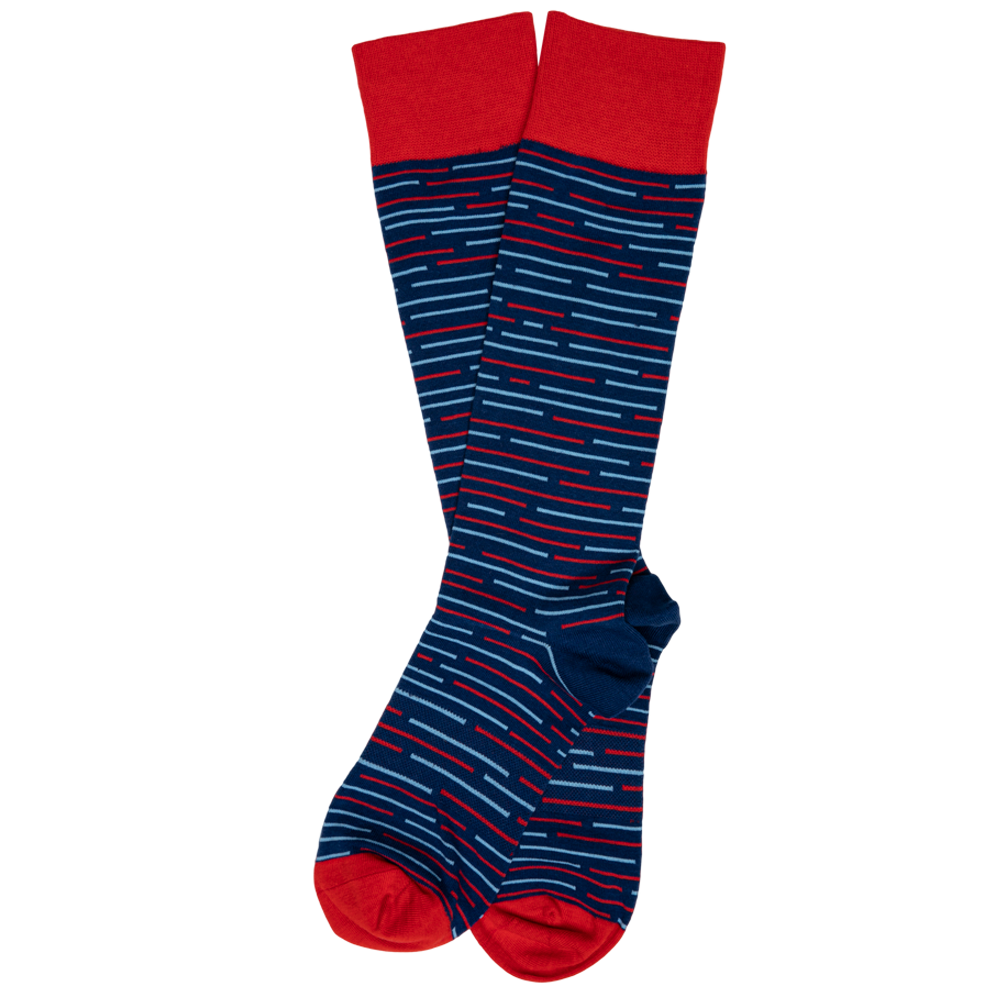 Wear DeadSoxy Navy Broken Stripes Dress Socks