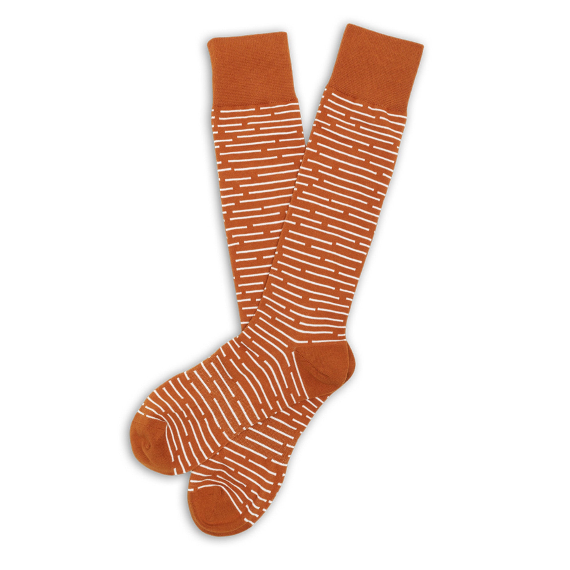 CiderOrange Broken Stripe Dress Socks CiderOrange Broken Stripe Dress Socks