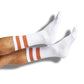 white and burnt orange marl dress socks