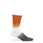 Dip dye casual socks with burnt orange on the leg and charcoal on the foot