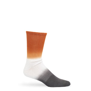 Dip dye casual socks with burnt orange on the leg and charcoal on the foot