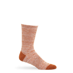 Burnt orange and white marl casual socks with cushion foot