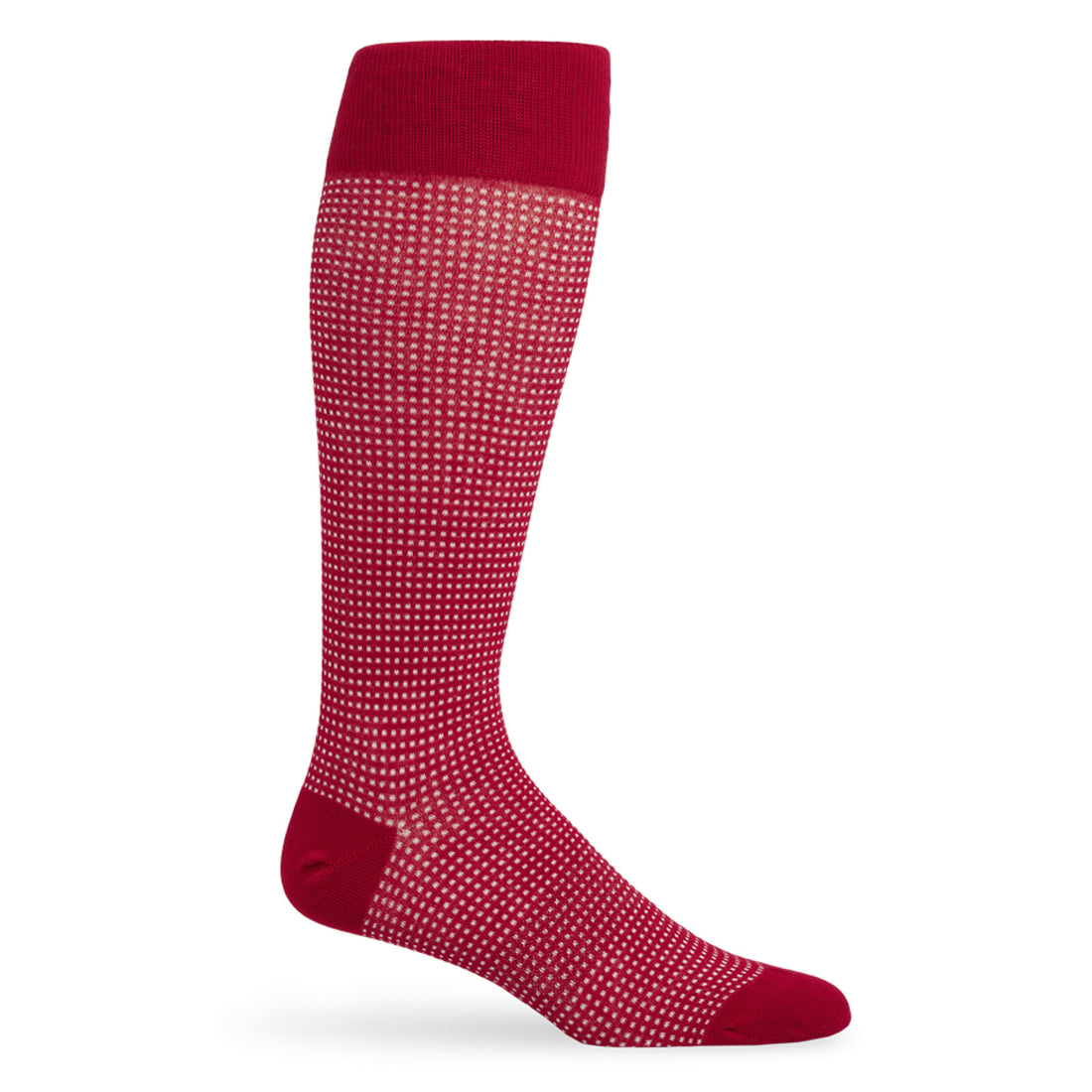 Cardinal and white birdseye dress socks