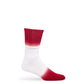 white casual socks with dip-dyed design on the leg and toe
