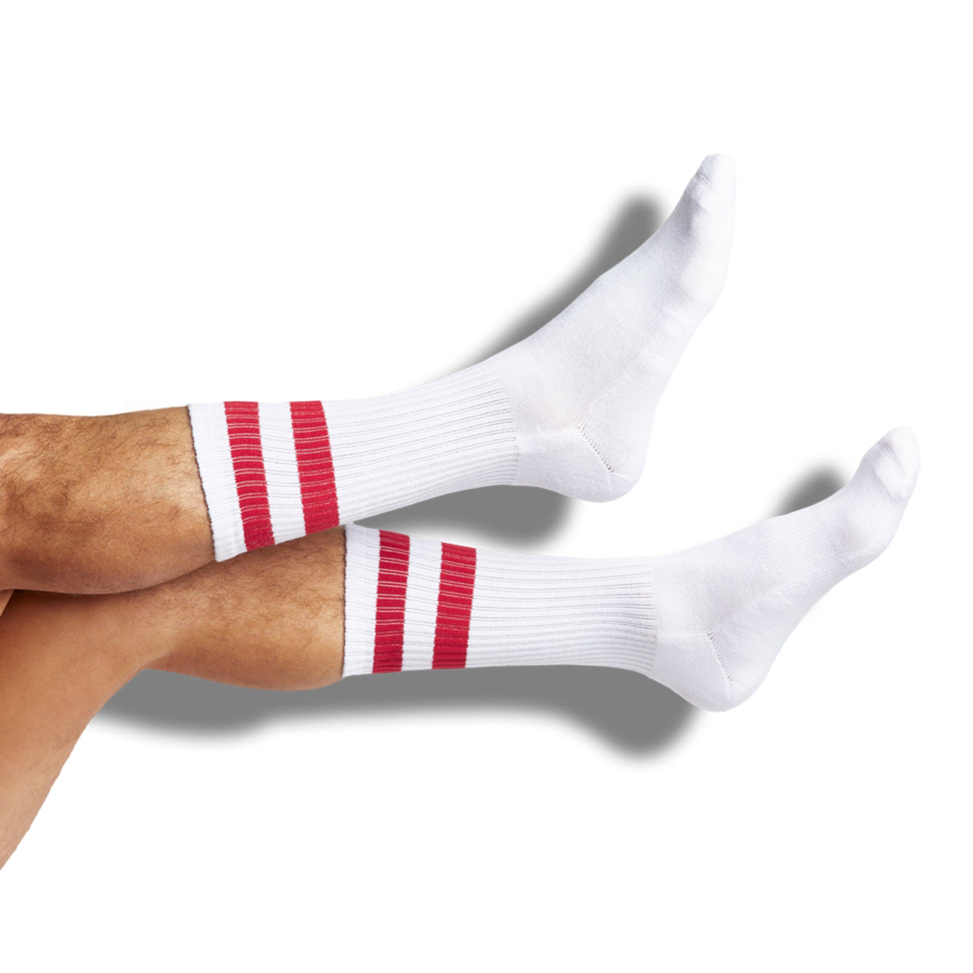 cardinal and white retro stripe casual socks