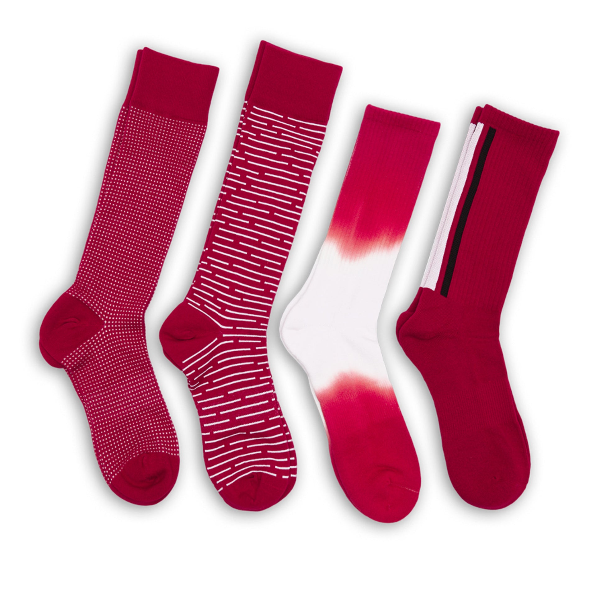 Wear DeadSoxy Cardinal / White Mixed Socks 4 Pack -B