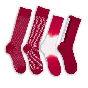 Wear DeadSoxy Cardinal / White Mixed Socks 4 Pack -B