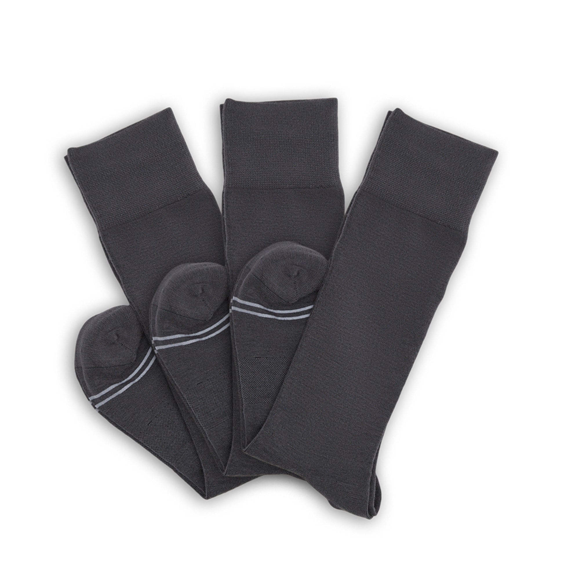 The Asher Charcoal Dress Socks 3-Pack