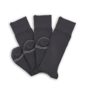 The Asher Charcoal Dress Socks 3-Pack