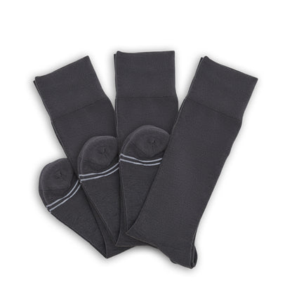 The Asher Charcoal Dress Socks 3-Pack