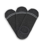 3-Pack of Charcoal No-Show Socks designed for an invisible fit and guaranteed heel support, perfect for pairing with casual sneakers.