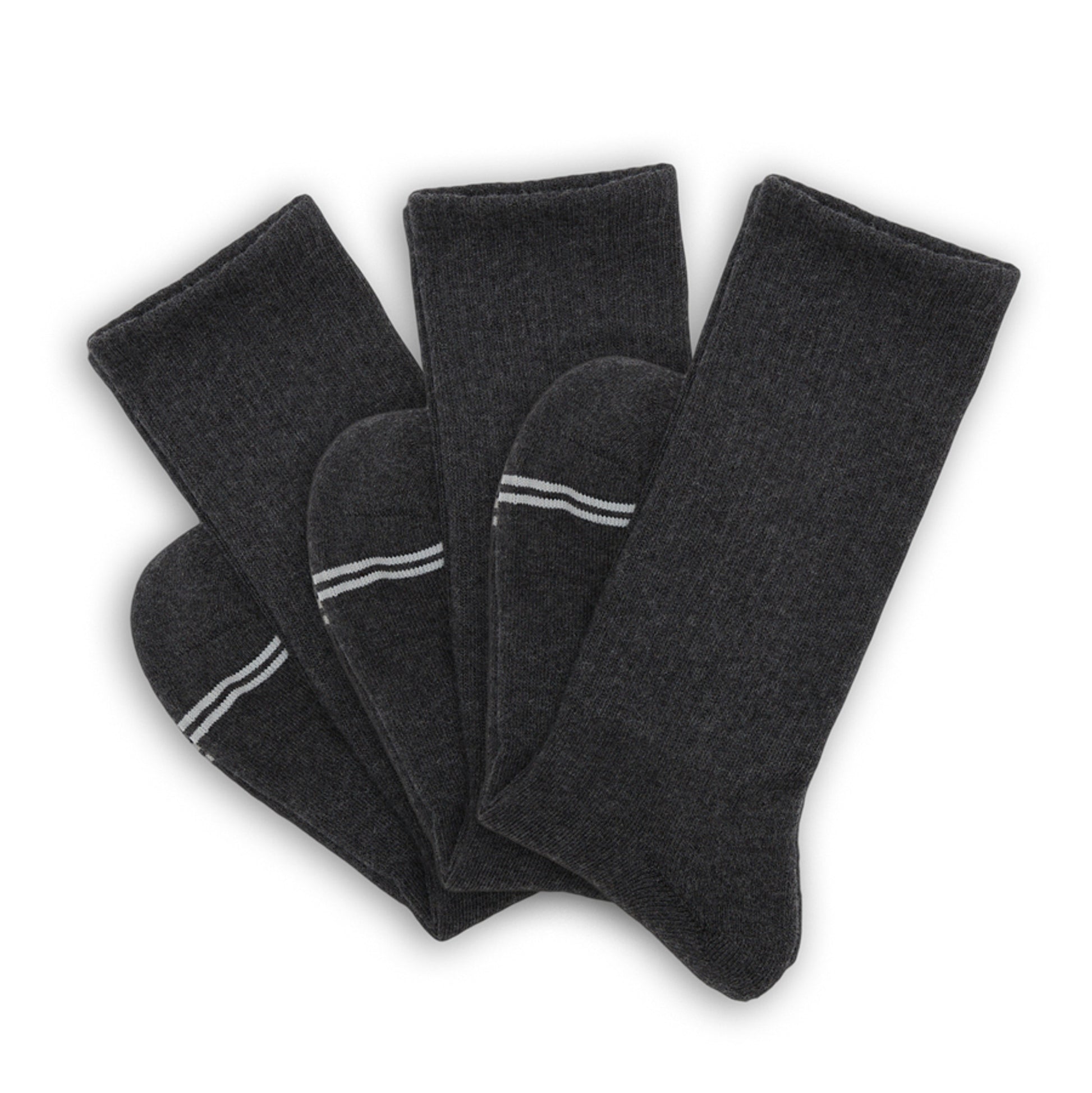 3-Pack of Charcoal Casual Crew Socks offering a simple, stylish design for everyday wear, perfect for pairing with sneakers.