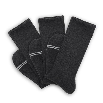 3-Pack of Charcoal Casual Crew Socks offering a simple, stylish design for everyday wear, perfect for pairing with sneakers.