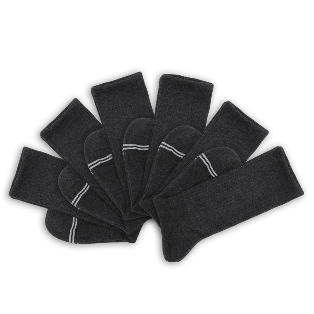 6-Pack of Charcoal Casual Crew Socks offering a simple, stylish design for everyday wear, perfect for pairing with sneakers.
