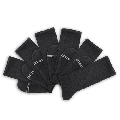 6-Pack of Charcoal Casual Crew Socks offering a simple, stylish design for everyday wear, perfect for pairing with sneakers.