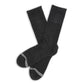 Charcoal casual crew athletic lounger sock on mannequin with light grey double stripe across toe