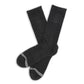 Charcoal casual crew athletic lounger sock with light grey double stripe across toe laid out flat