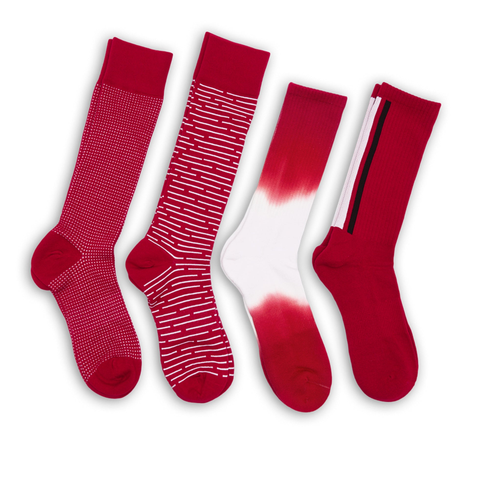 Wear DeadSoxy Crimson / White Mixed Socks 4 Pack -B