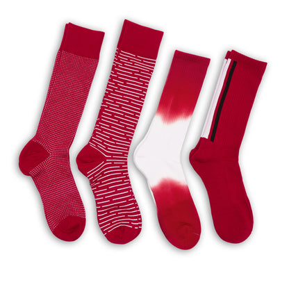 Wear DeadSoxy Crimson / White Mixed Socks 4 Pack -B