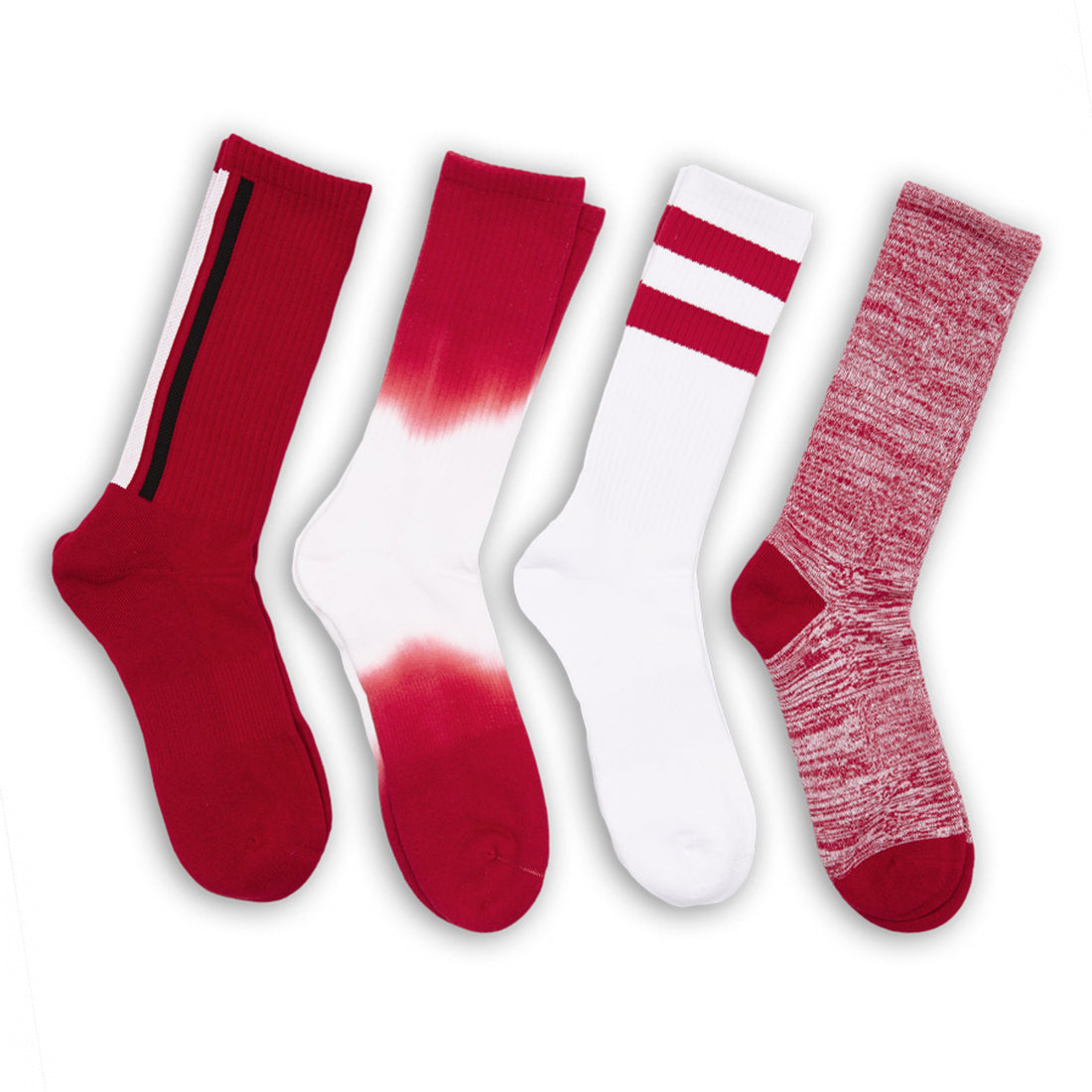 crimson dress socks with white birdseye design