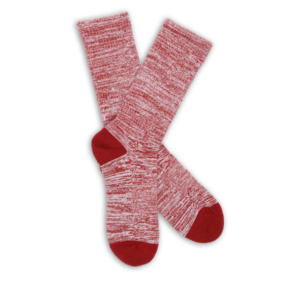 crimson and white marl athletic casual crew socks layflat