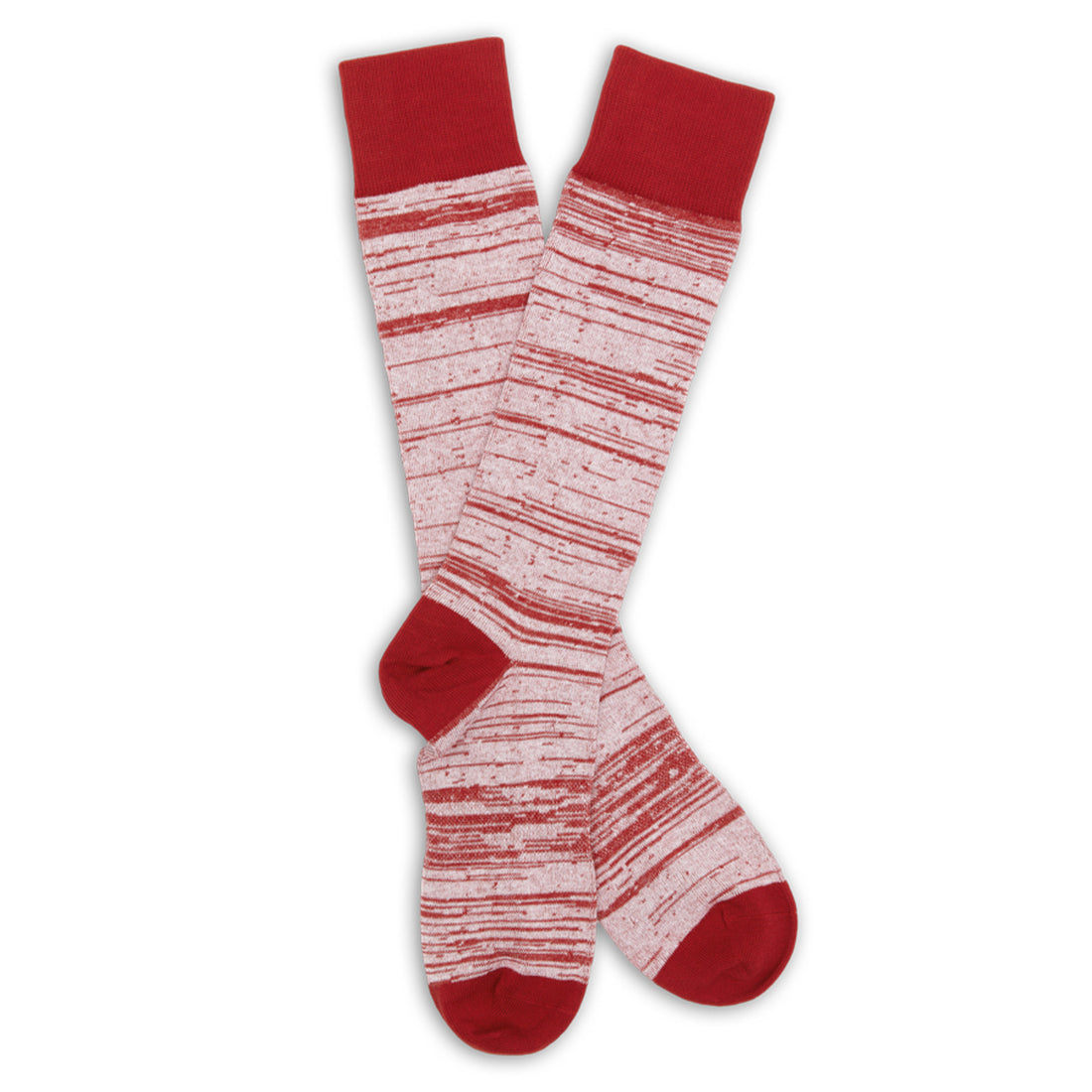 crimson and white marl dress socks layflat
