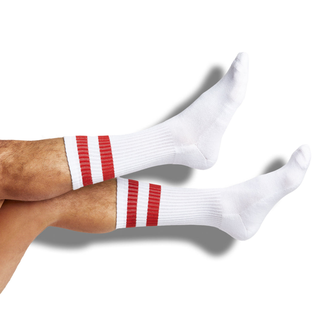 4 pairs of crimson and white dress socks