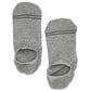 grey no show socks by deadsoxy laid out flat