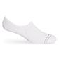 white no show socks with two accent lines around the toe in light grey on legs