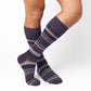 DeadSoxy Smith cotton dress socks worn on leg in an alternate crossed-leg view