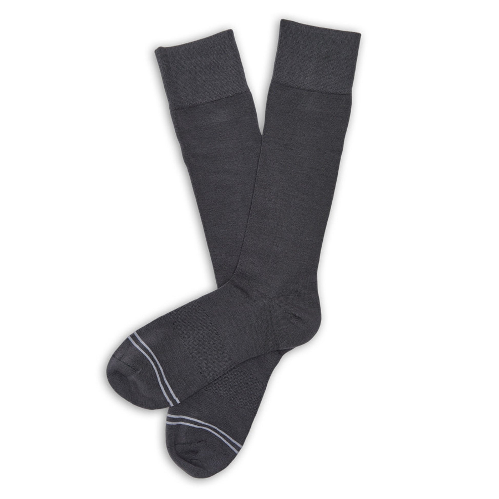bamboo charcoal grey dress socks on mannequin