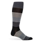 Contemporary monochrome dress socks showcasing a gradient of greys, ideal for adding a modern touch to a professional wardrobe.