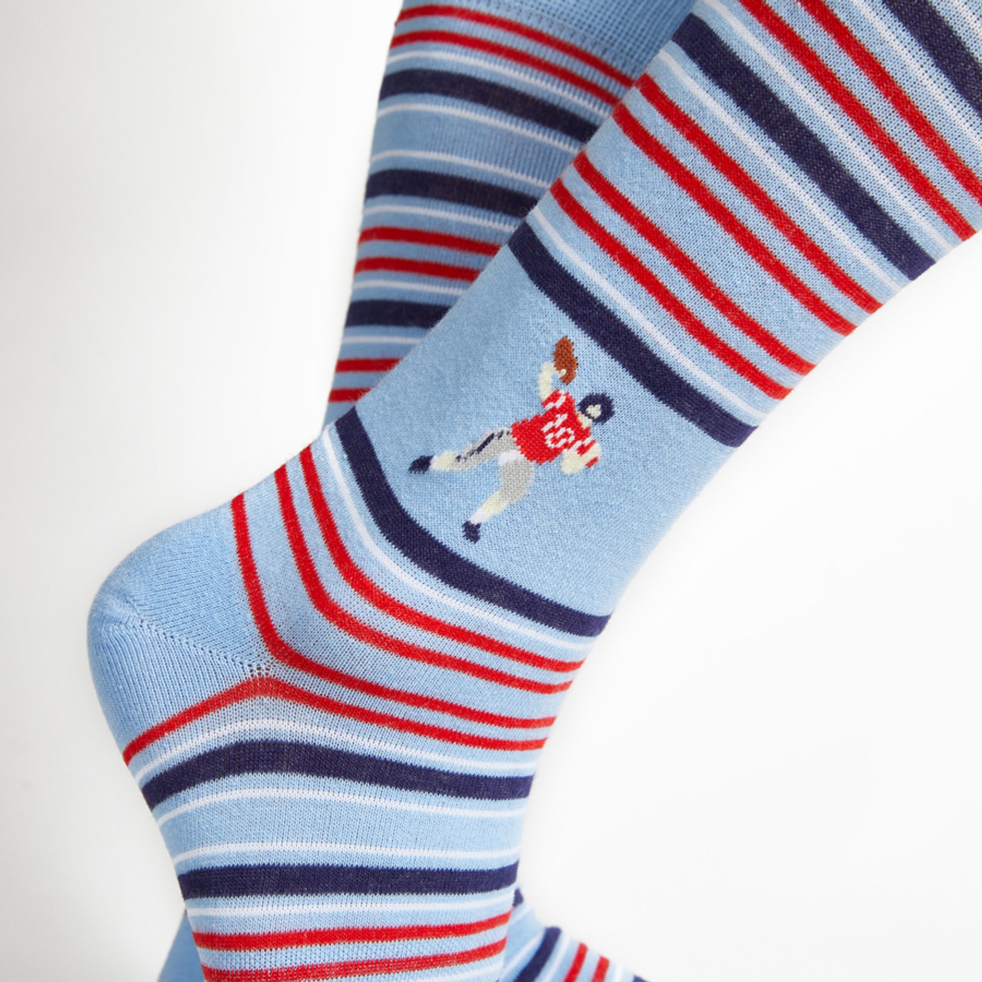 8-bit Eli powder blue stripe dress socks