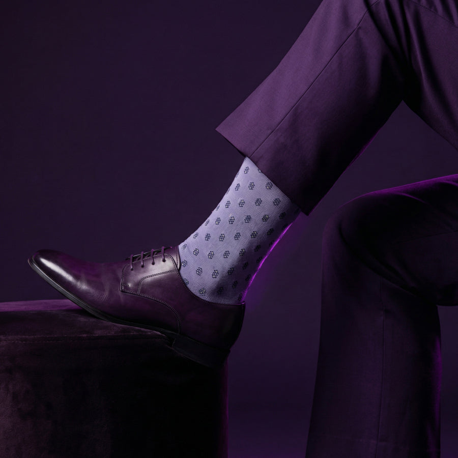 Emmett Dress Socks | Lavender Micro Geometric
